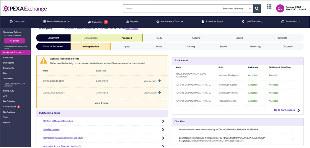 PEXA Release 22.1.0 | 4th August 2025 | PEXA Help Centre